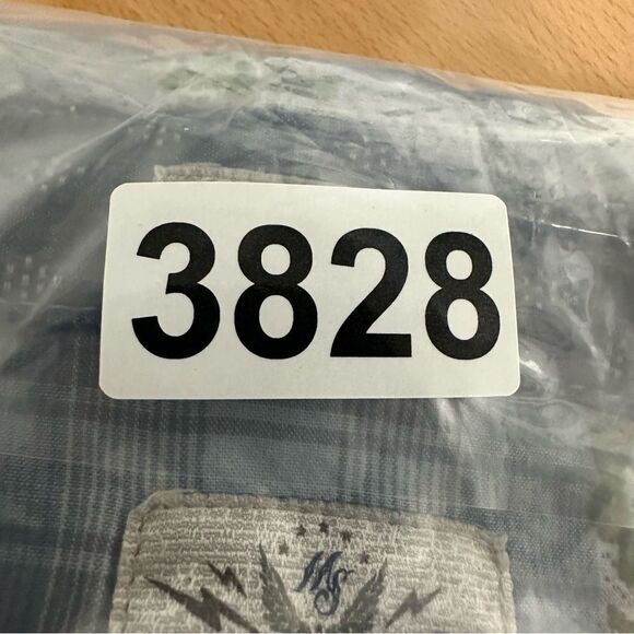 Moon Shine Pearl Snap Shirt Mens Large Blue Plaid Cactus Regular Fit Western - Picture 16 of 16